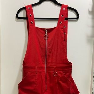 Red Beginning Boutique Overalls